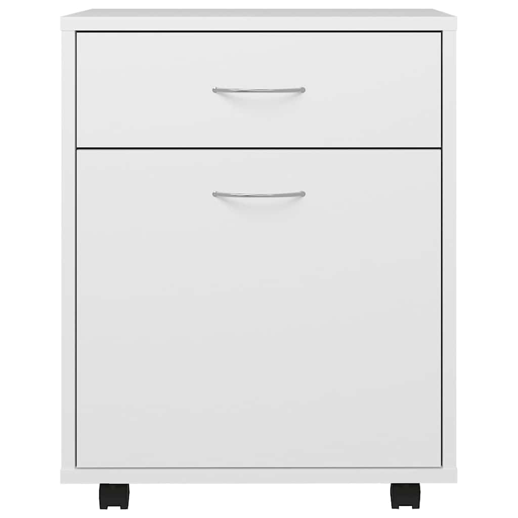 Rolling Cabinet White 45x38x54 cm Engineered Wood
