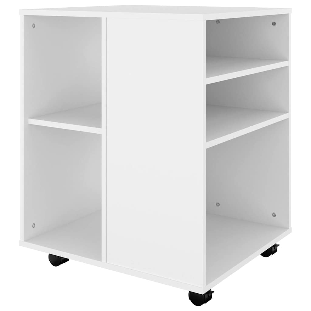 Rolling Cabinet White 60x53x72 cm Engineered Wood