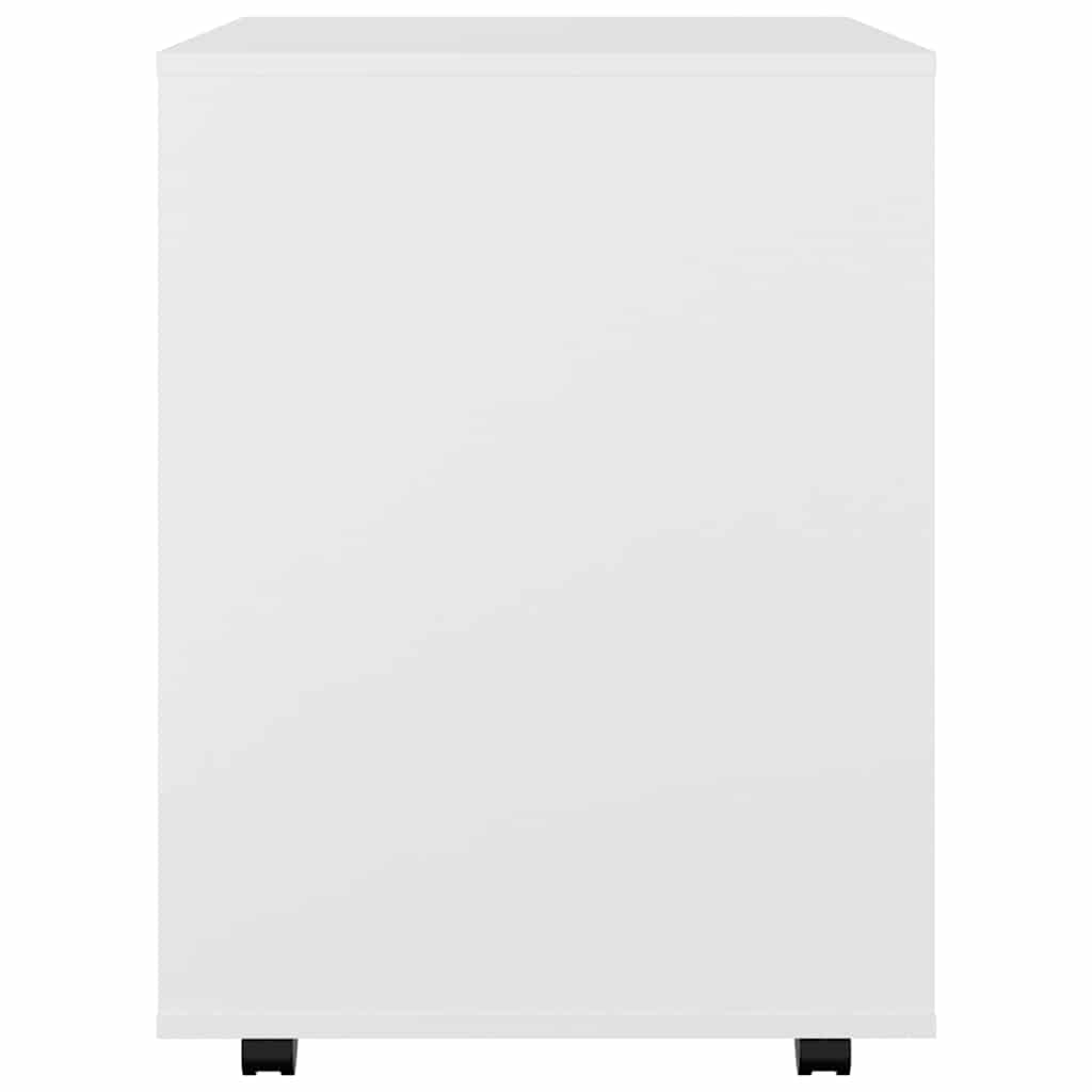 Rolling Cabinet White 60x53x72 cm Engineered Wood