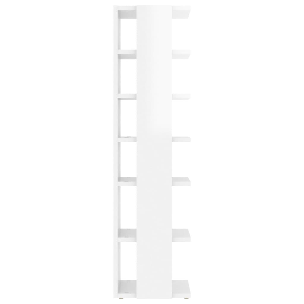 Shoe Cabinet High Gloss White 27.5x27x102 cm Engineered Wood