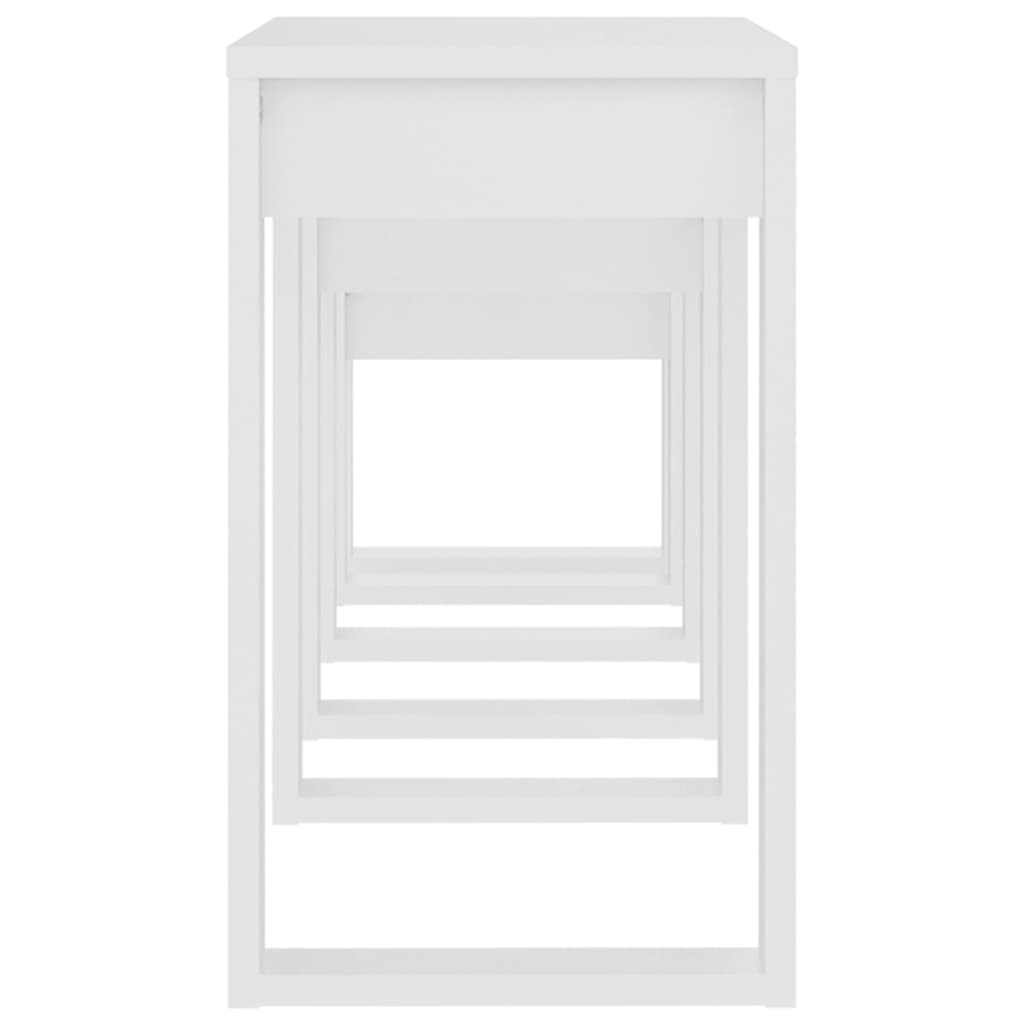 Nesting Tables 3 pcs White Engineered Wood