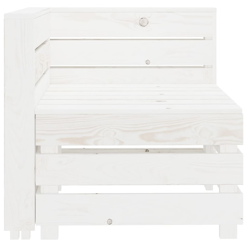 Garden 2-Seater Pallet Sofa Solid Pinewood White