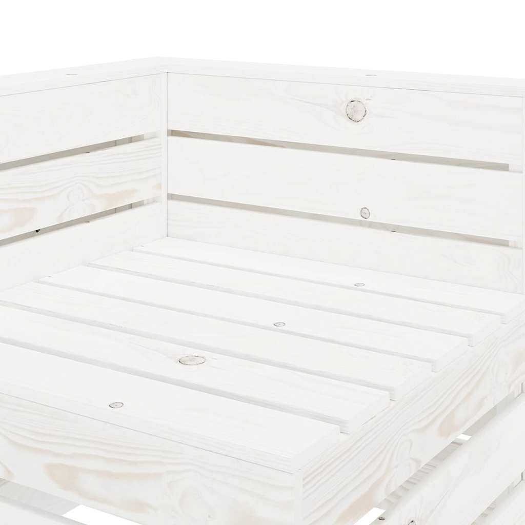 Garden 2-Seater Pallet Sofa Solid Pinewood White