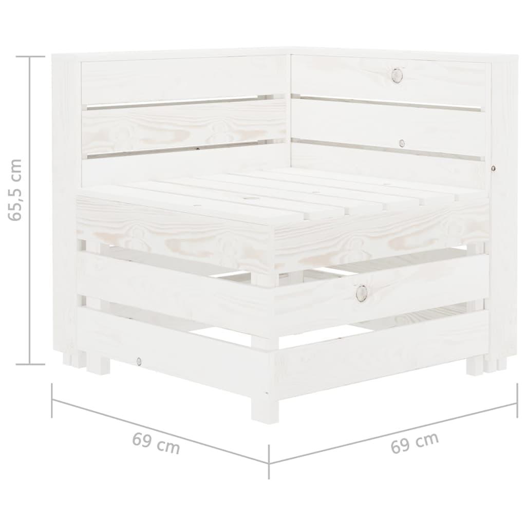 Garden 2-Seater Pallet Sofa Solid Pinewood White