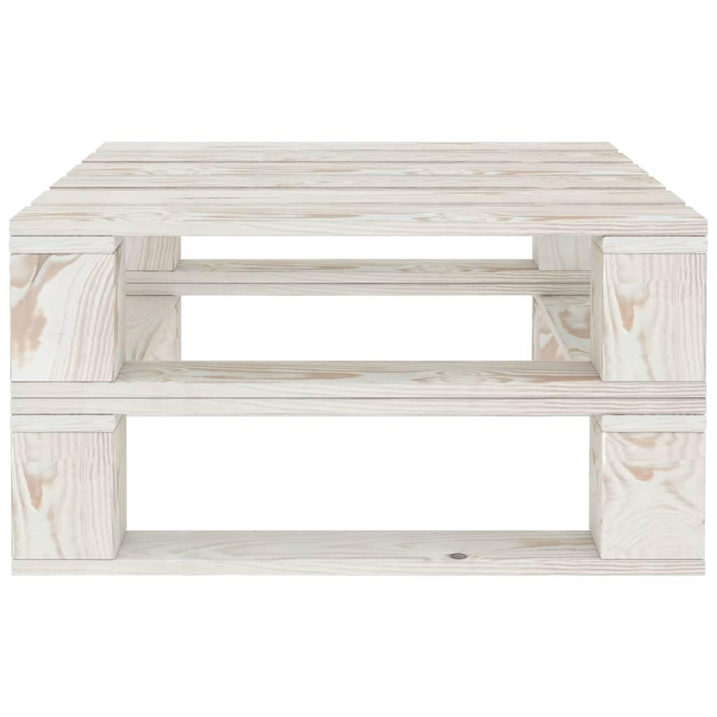 5 Piece Garden Pallet Lounge Set Solid Pinewood White