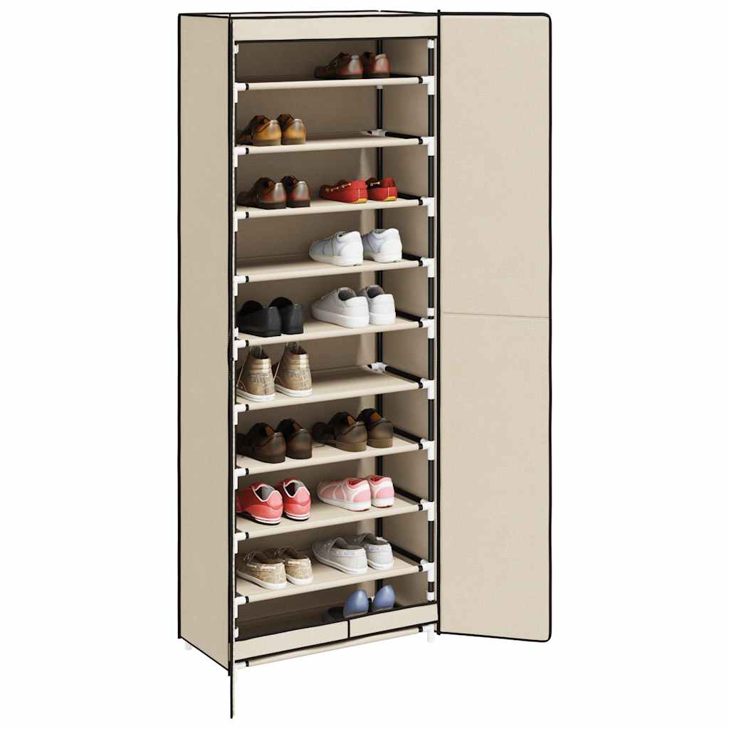 Shoe Cabinet Cream 60x30x166 cm Fabric