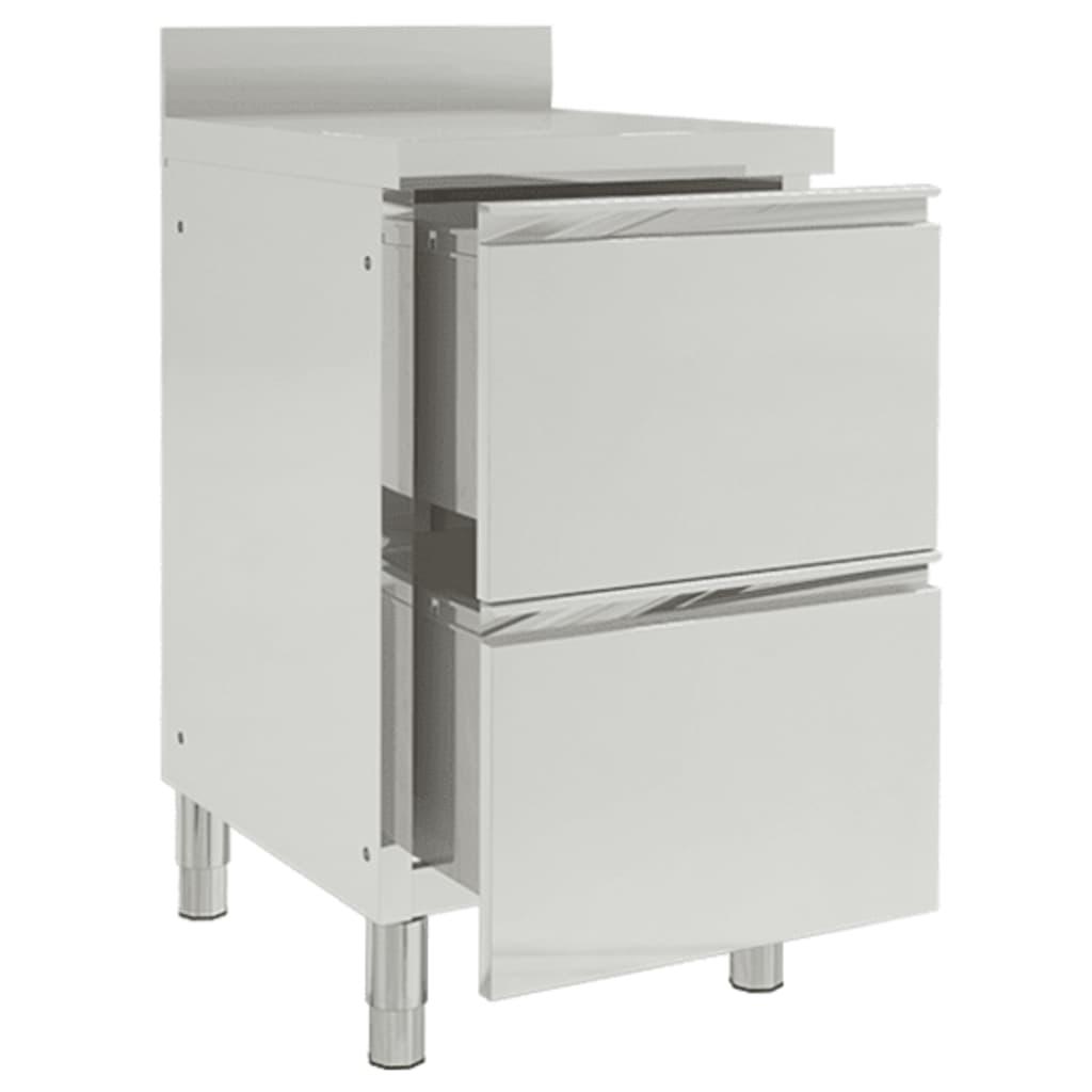 Commercial Kitchen Cabinets with 2 Drawers 2 pcs 50x60x96 cm