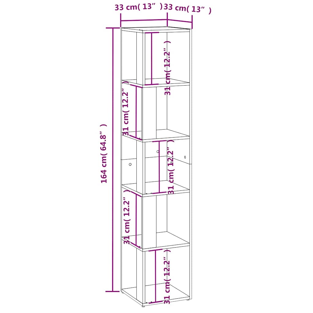 Corner Cabinet White 33x33x164.5 cm Engineered Wood
