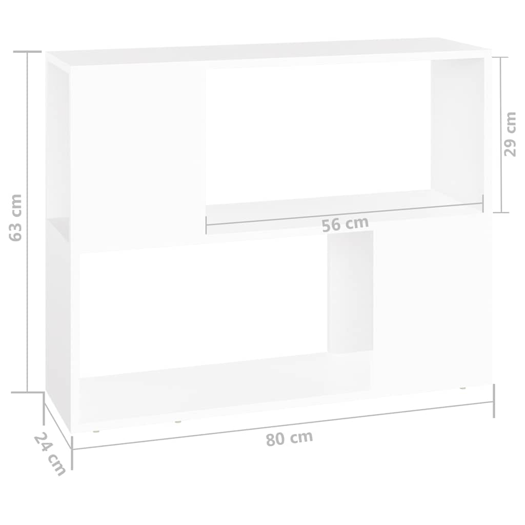 TV Cabinet White 80x24x63 cm Engineered Wood