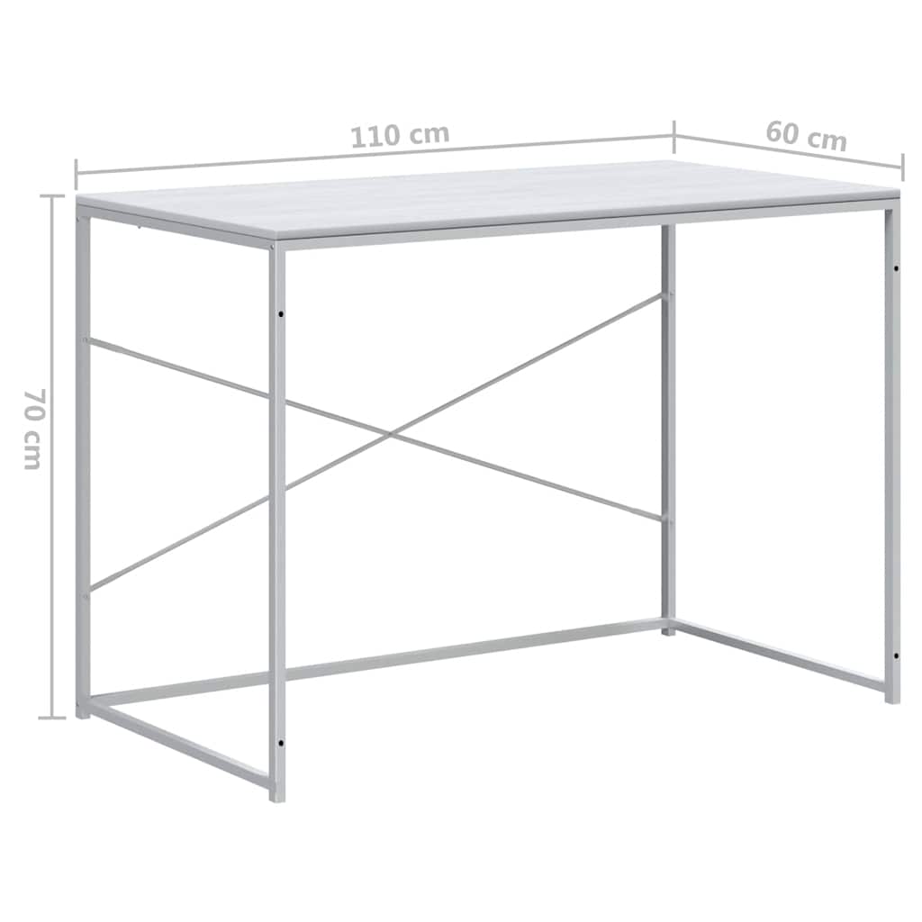 Computer Desk White 110x60x70 cm Engineered Wood