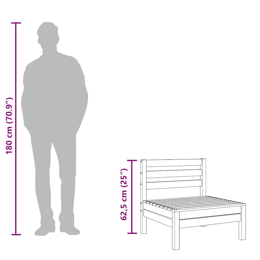 Garden Middle Sofa White Solid Pinewood
