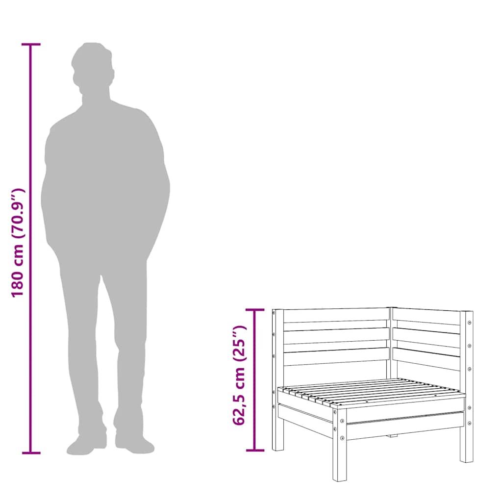 Garden Corner Sofas 2 pcs White Solid Pinewood