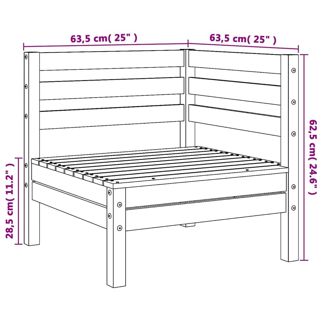 Garden Corner Sofas 2 pcs Black Solid Pinewood