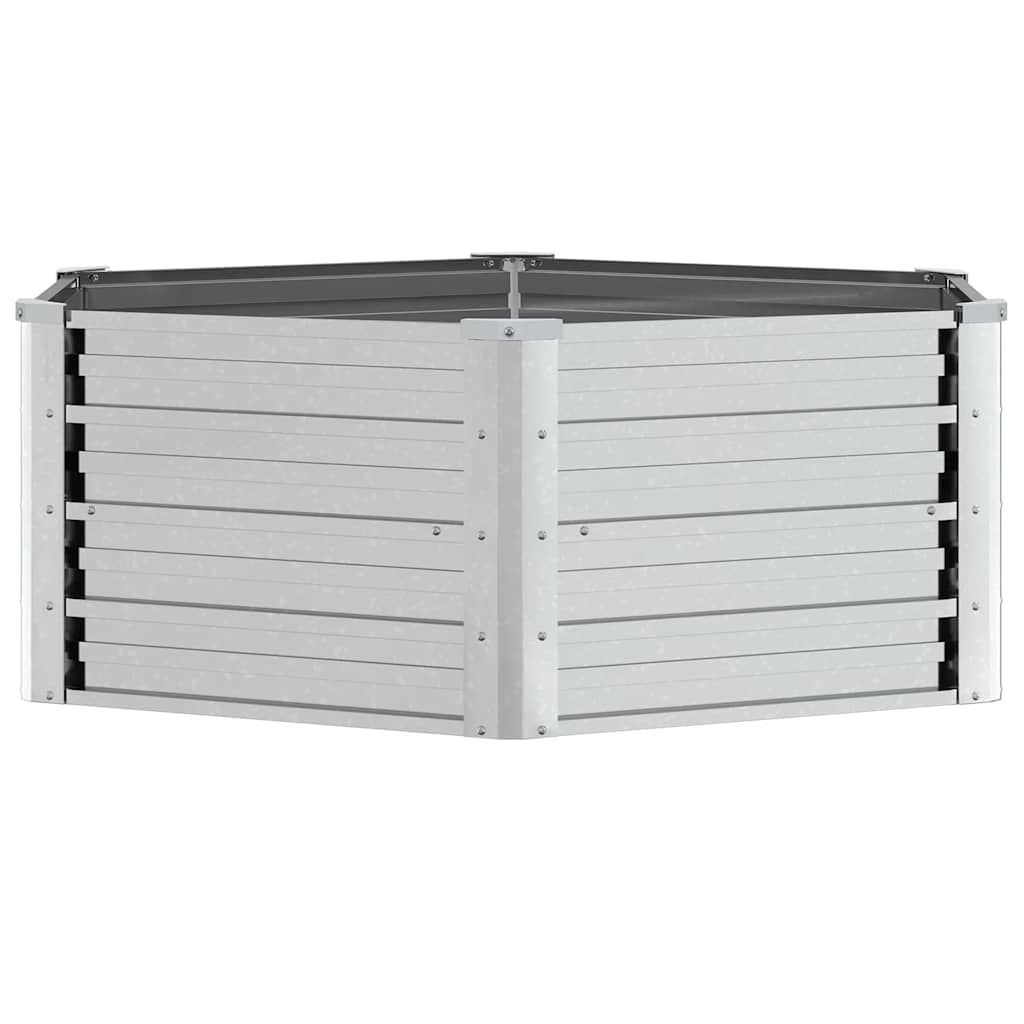 Garden Raised Bed 129x45 cm Galvanized Steel Silver