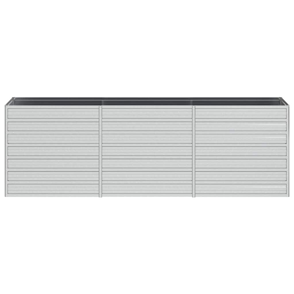 Garden Raised Bed 240x40x77 cm Galvanized Steel Silver