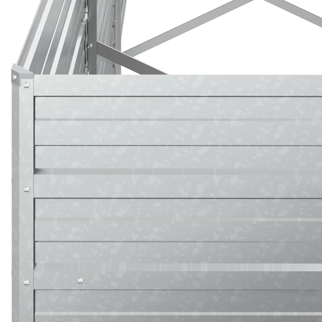 Garden Raised Bed 240x40x77 cm Galvanized Steel Silver