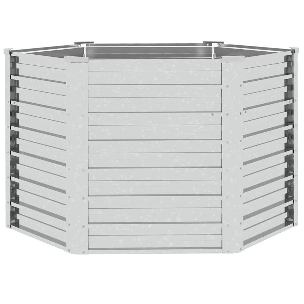 Garden Raised Bed 129x77 cm Galvanized Steel Silver