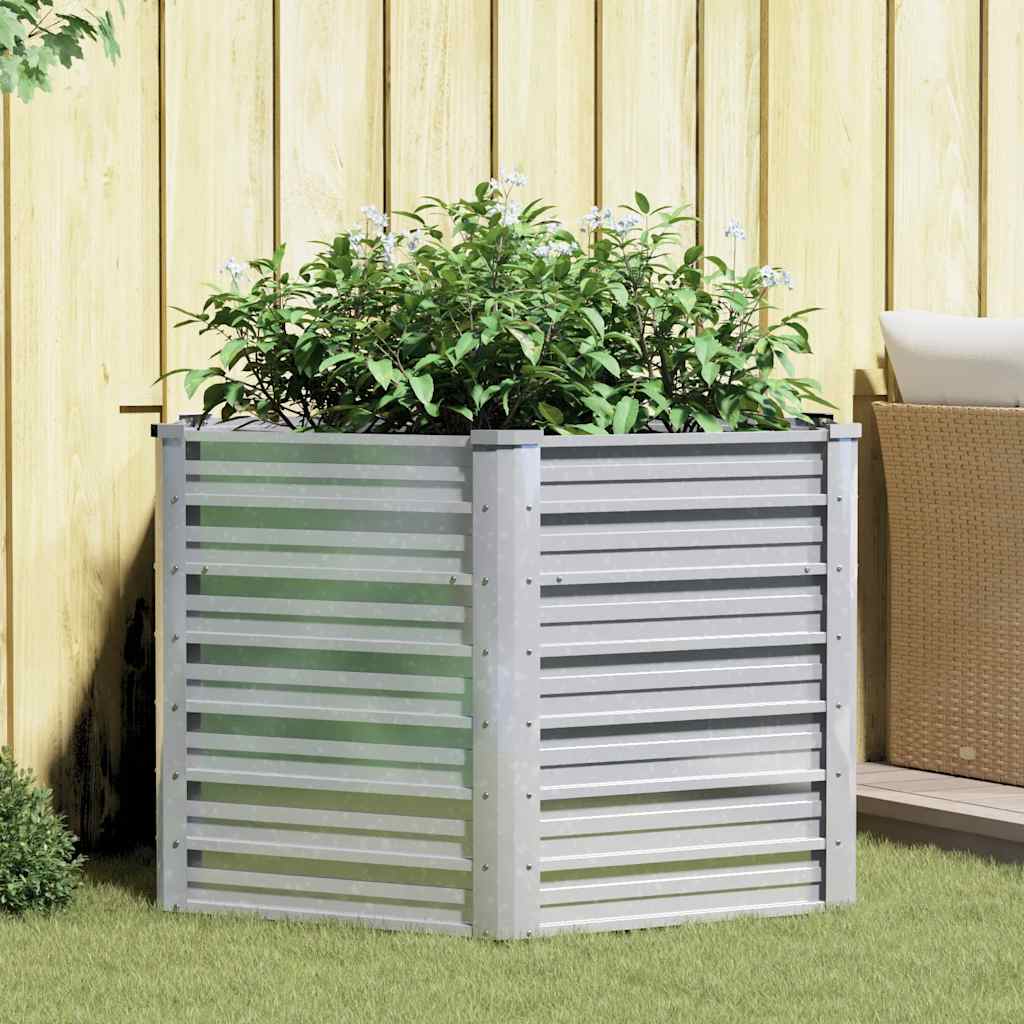 Garden Raised Bed 129x77 cm Galvanized Steel Silver