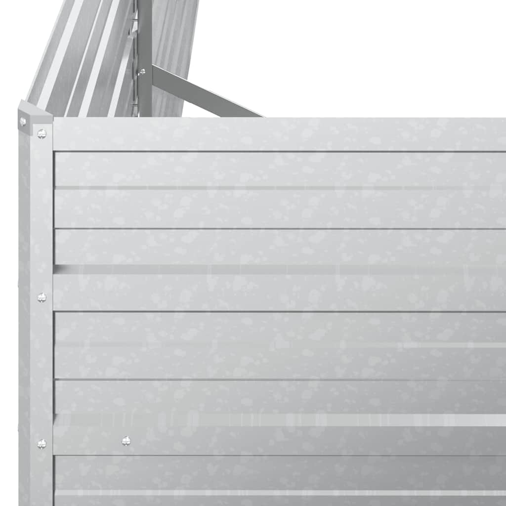 Garden Raised Bed 480x80x45 cm Galvanized Steel Silver
