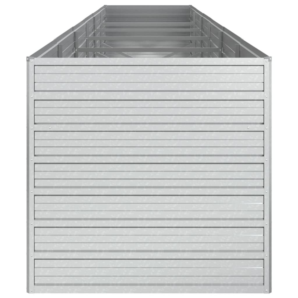 Garden Raised Bed 480x80x77 cm Galvanized Steel Silver