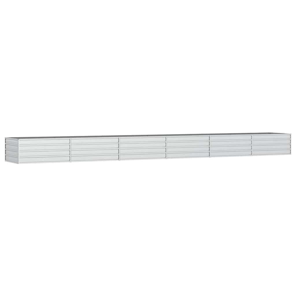 Garden Raised Bed 600x80x45 cm Galvanized Steel Silver