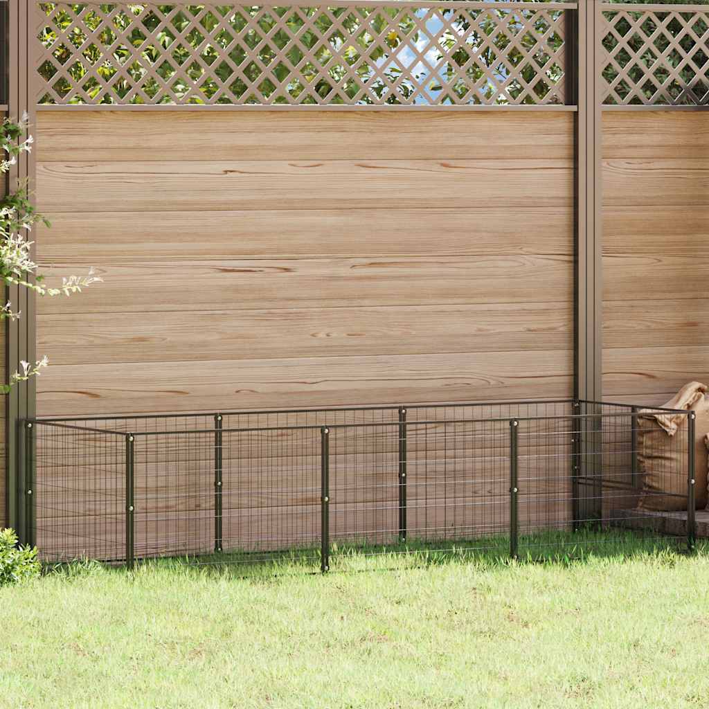 Dog Kennel Black 3 m² Steel