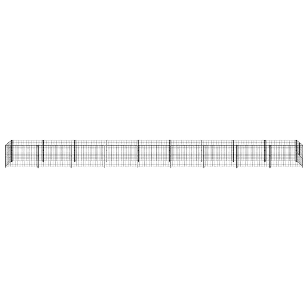 Dog Kennel Black 9 m² Steel