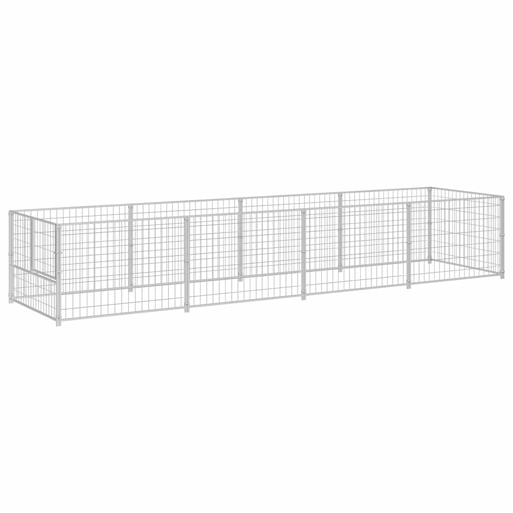 Dog Kennel Silver 4 m² Steel