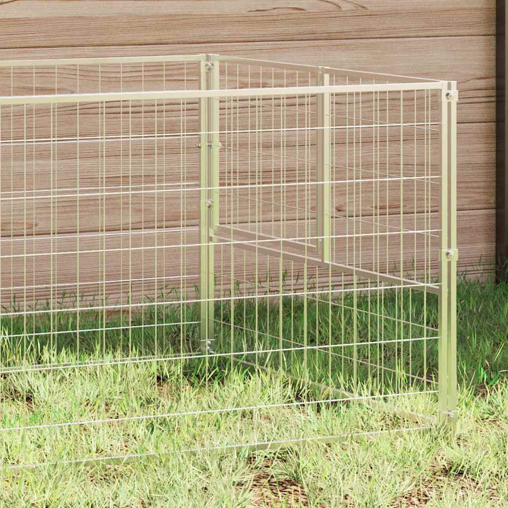 Dog Kennel Silver 4 m² Steel