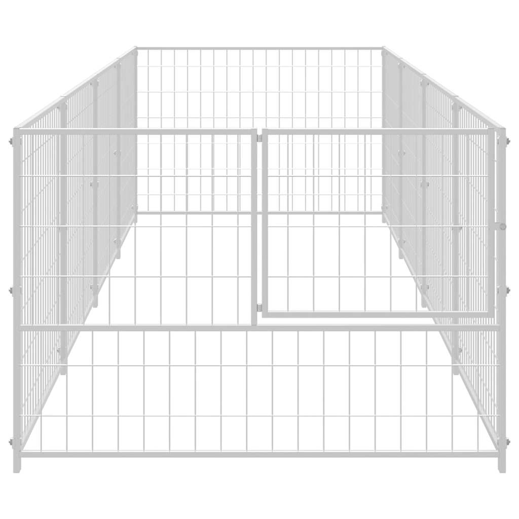 Dog Kennel Silver 4 m² Steel