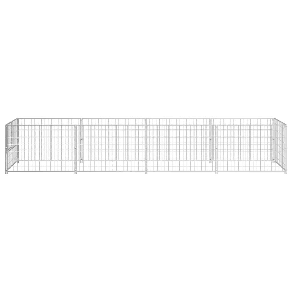 Dog Kennel Silver 4 m² Steel