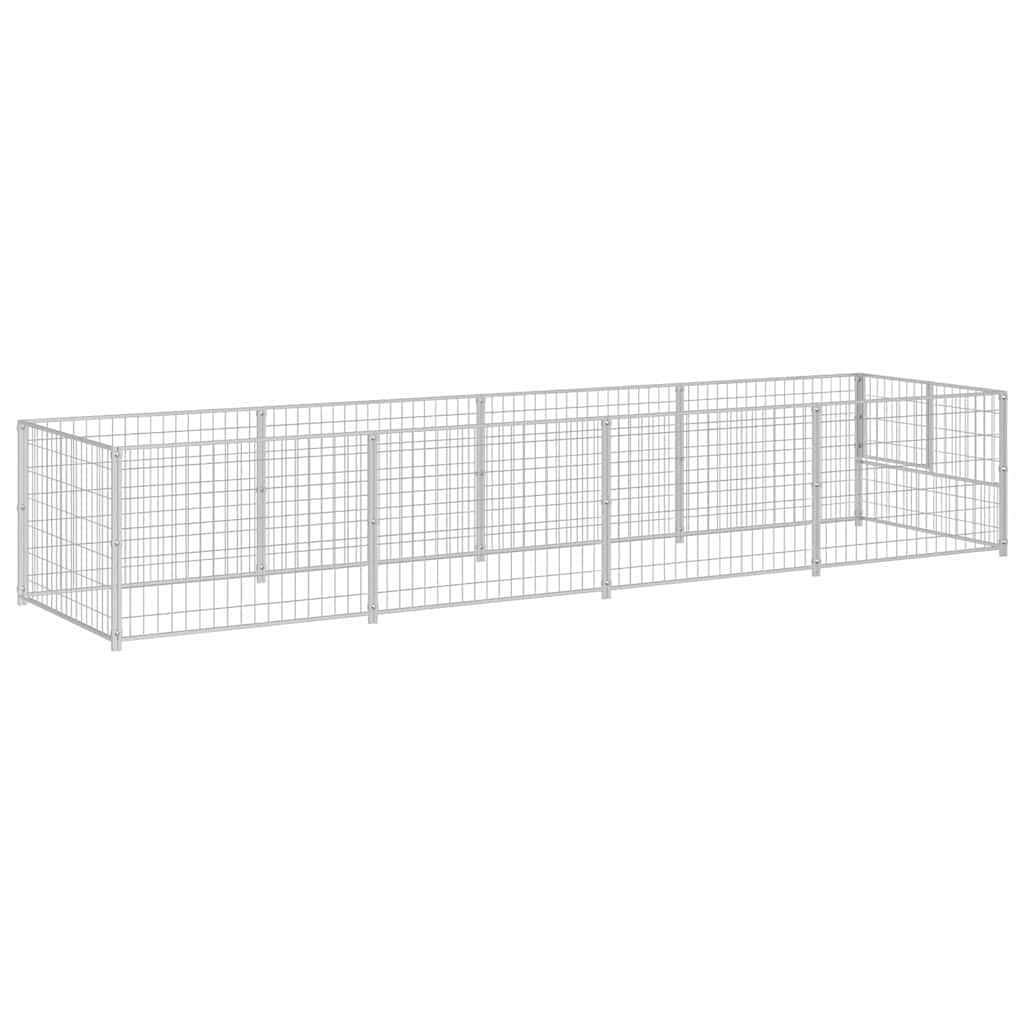 Dog Kennel Silver 4 m² Steel