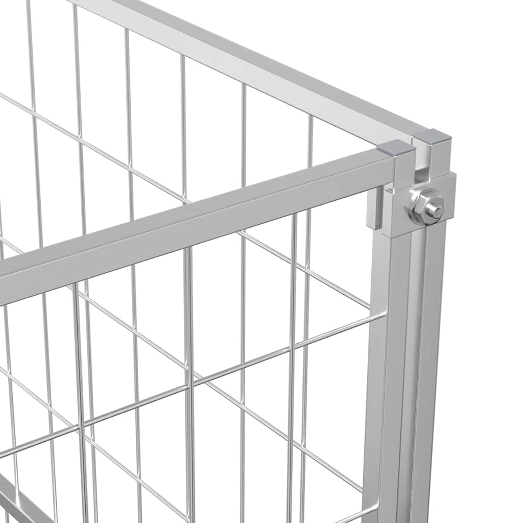 Dog Kennel Silver 4 m² Steel