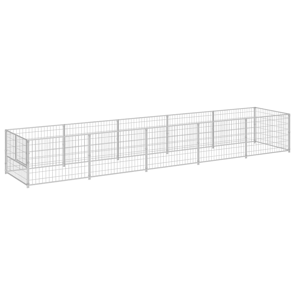Dog Kennel Silver 5 m² Steel