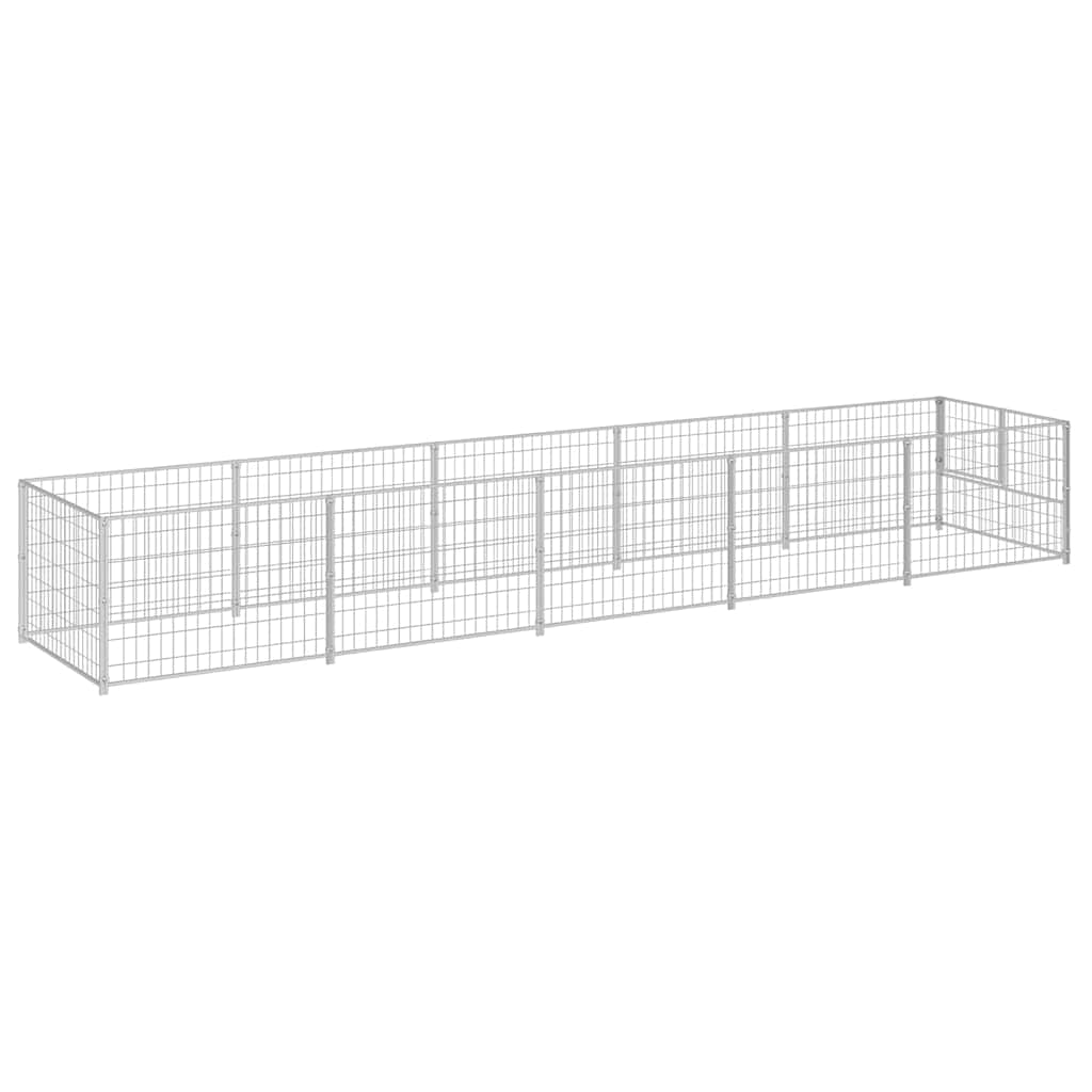 Dog Kennel Silver 5 m² Steel