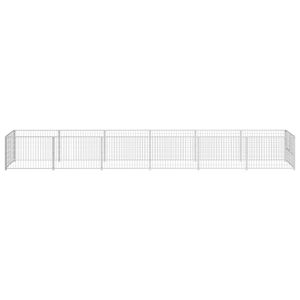 Dog Kennel Silver 6 m² Steel