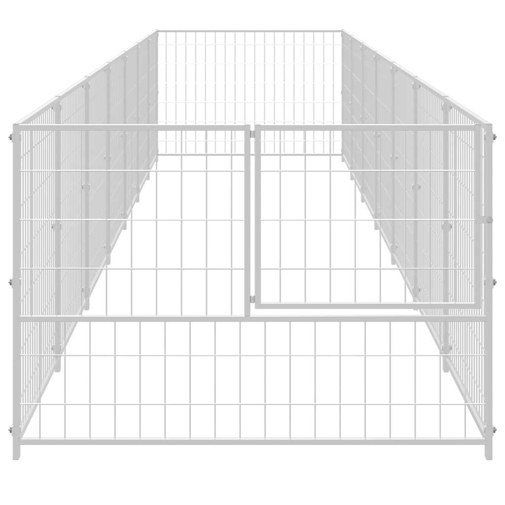 Dog Kennel Silver 7 m² Steel