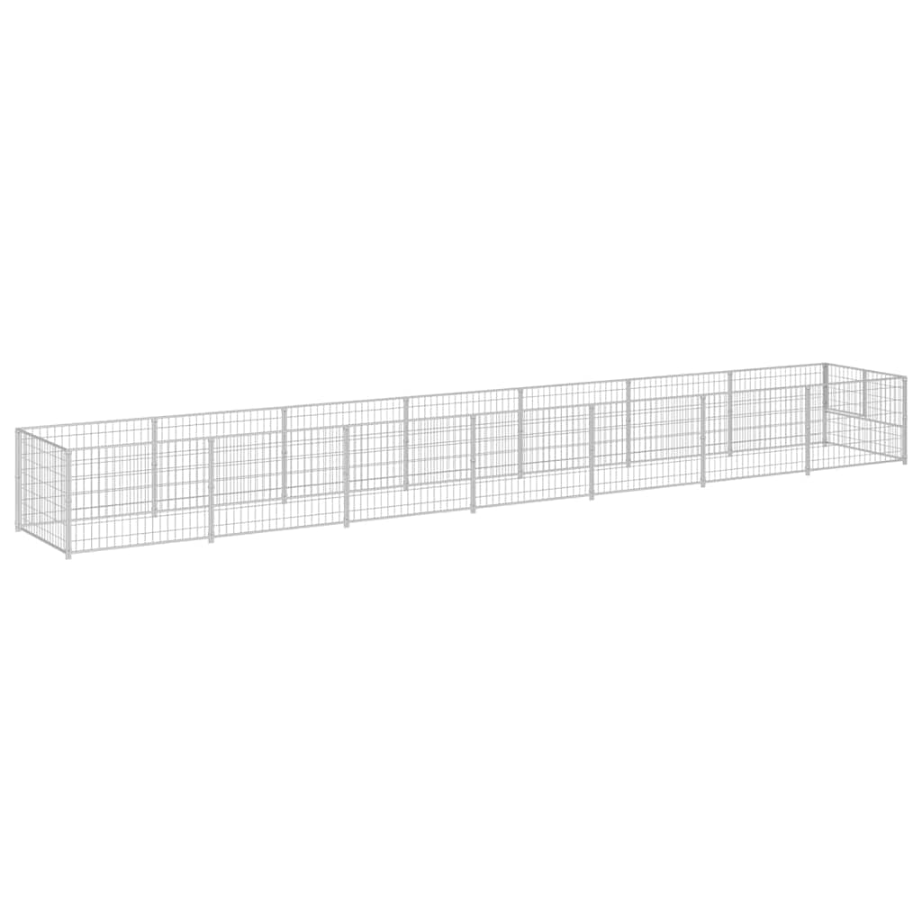 Dog Kennel Silver 7 m² Steel