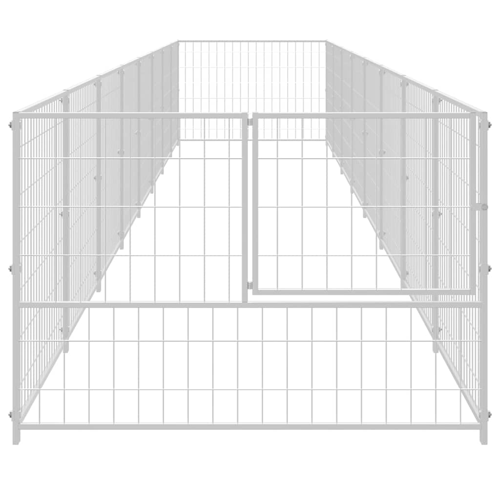 Dog Kennel Silver 8 m² Steel
