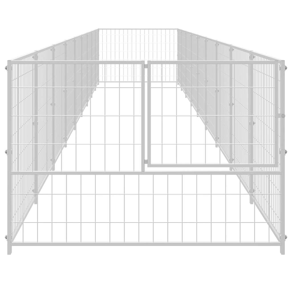 Dog Kennel Silver 9 m² Steel