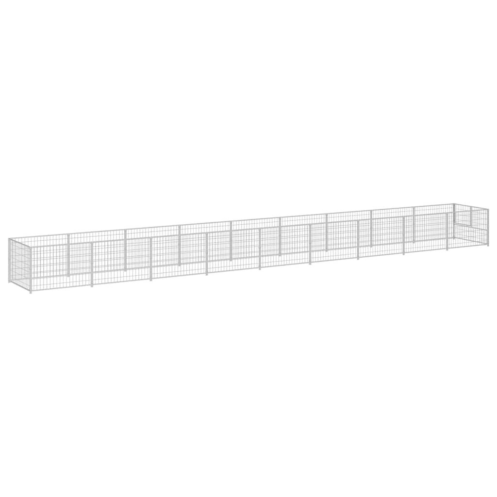 Dog Kennel Silver 9 m² Steel