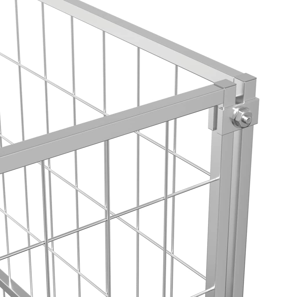 Dog Kennel Silver 9 m² Steel