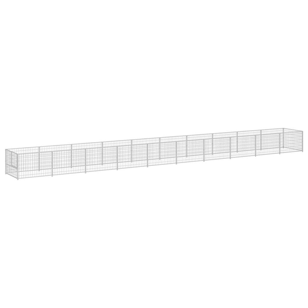 Dog Kennel Silver 10 m² Steel