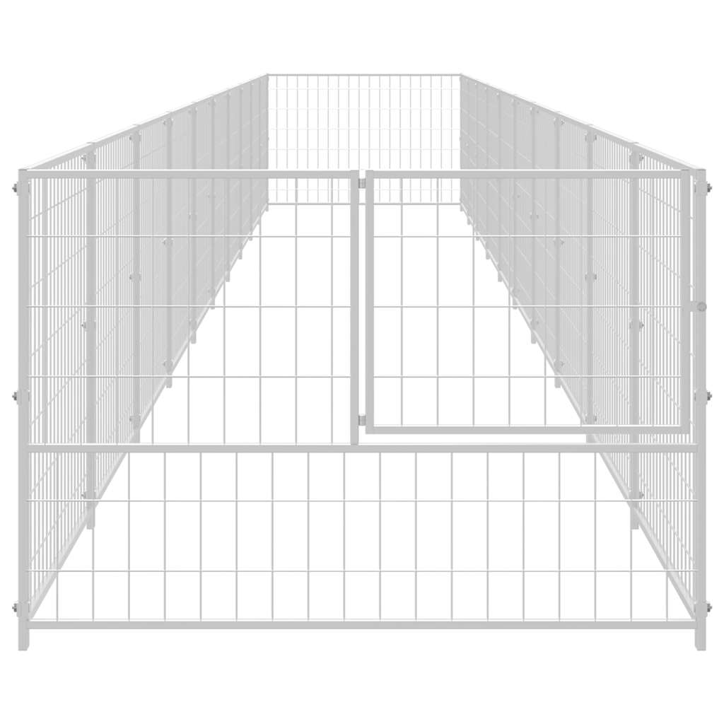 Dog Kennel Silver 10 m² Steel