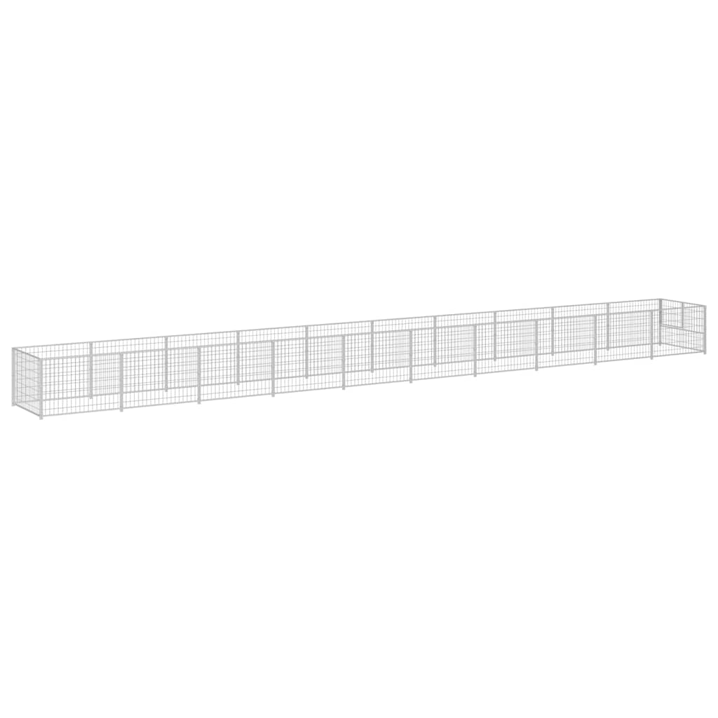 Dog Kennel Silver 10 m² Steel