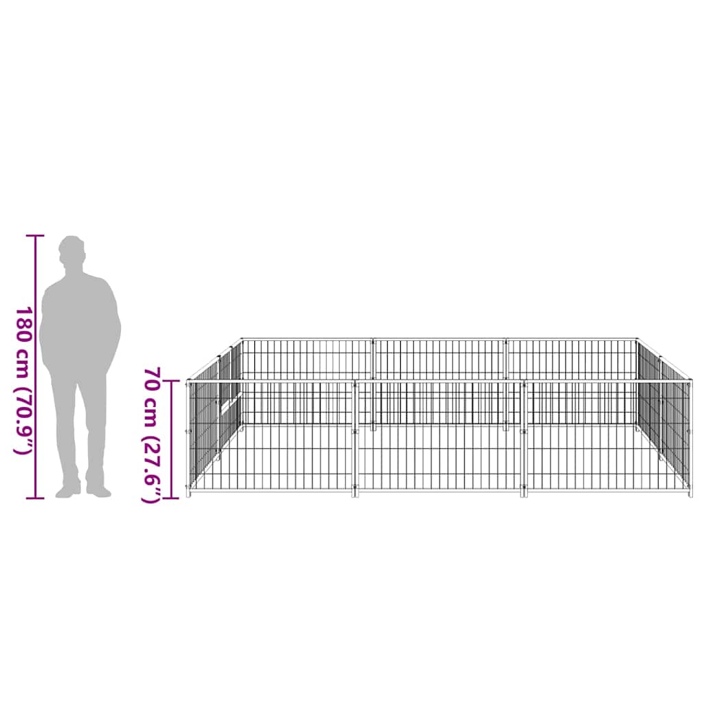 Dog Kennel Silver 6 m² Steel