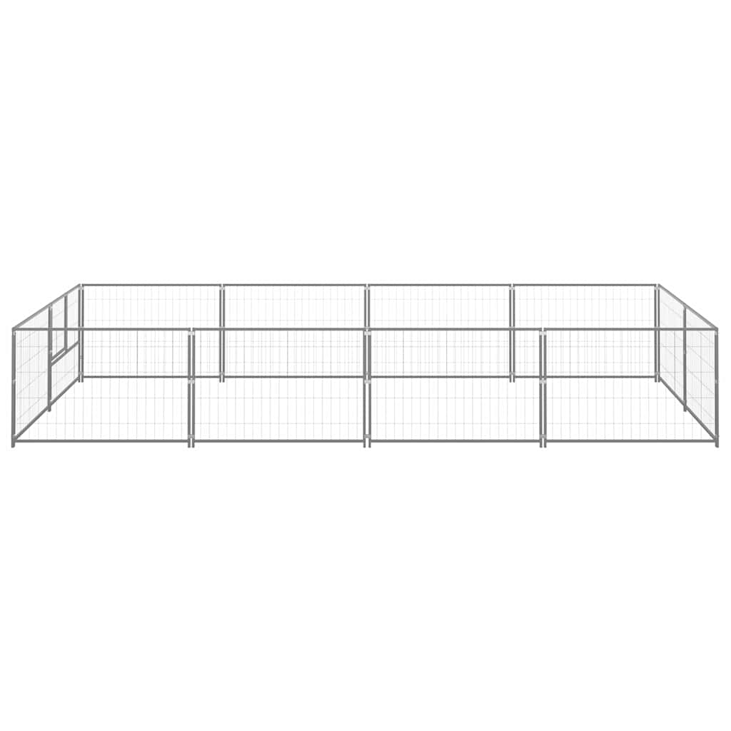 Dog Kennel Silver 8 m² Steel