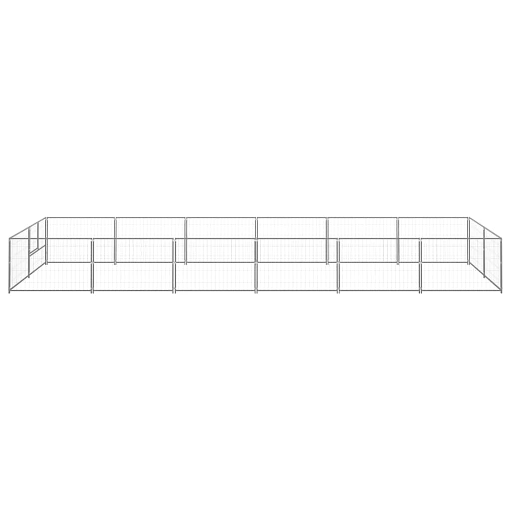 Dog Kennel Silver 12 m² Steel