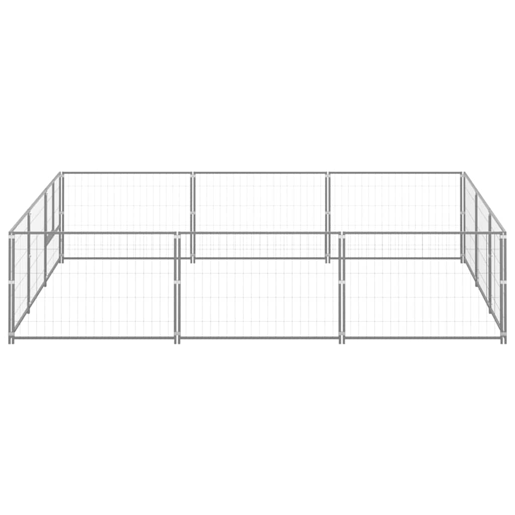Dog Kennel Silver 9 m² Steel