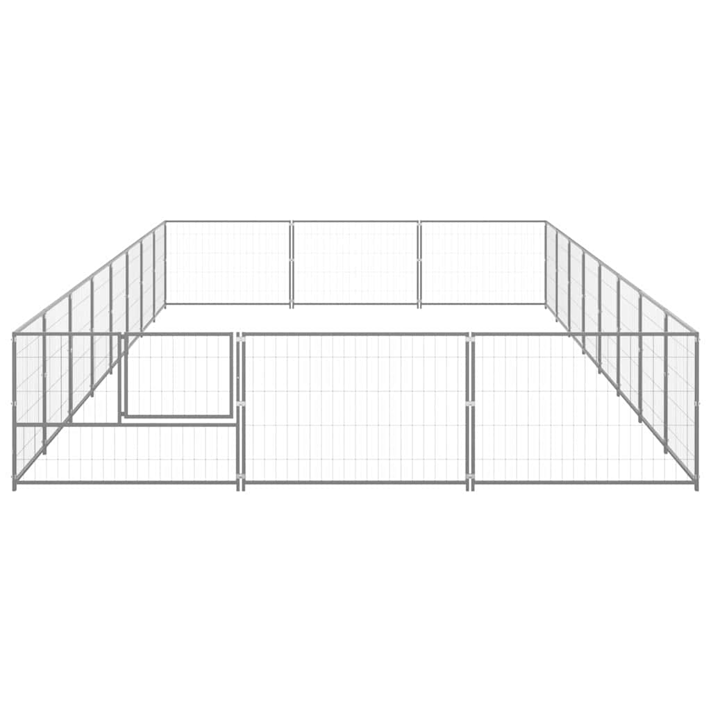 Dog Kennel Silver 24 m² Steel